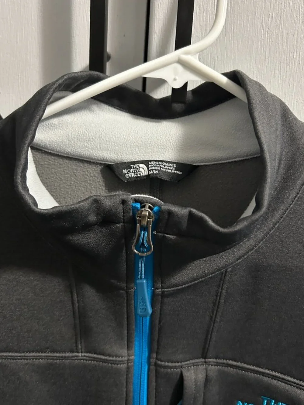 The North Face Gray/Teal Blue Full-Zip Sweatshirt Jacket‎ Outdoor Men's M